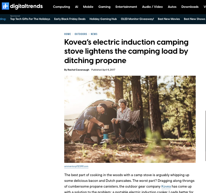 Kovea’s Electric Induction Camping Stove Lightens the Camping Load By Ditching Propane